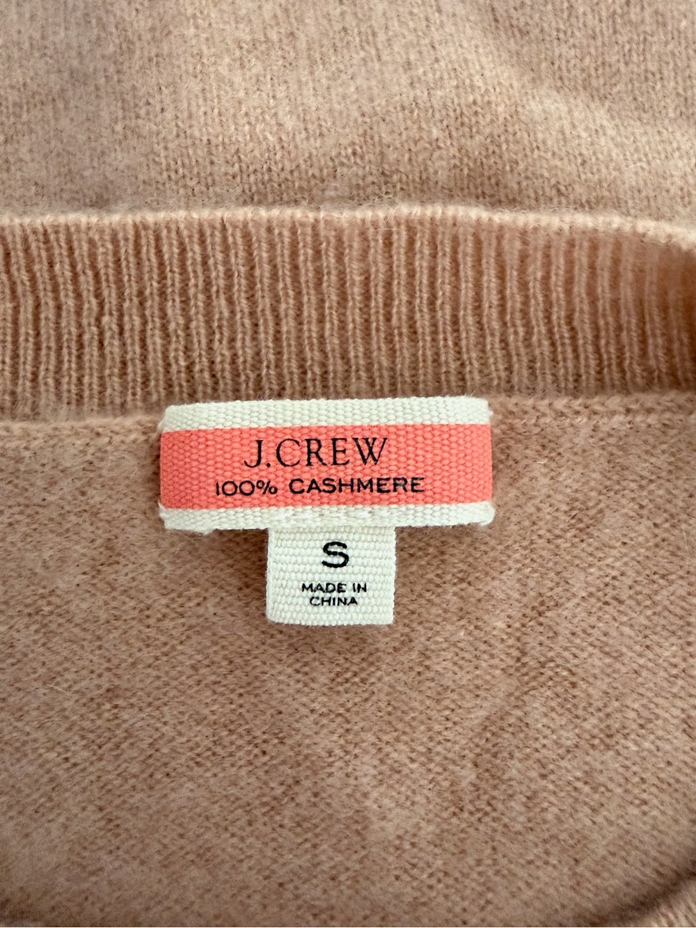 J. Crew Camel Cashmere Classic-Fit Crewneck Sweater Size Small 8704 - Picture 5 of 9